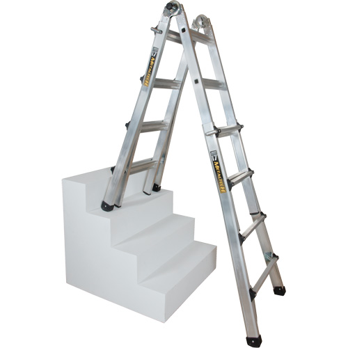 Telescoping Multi-Position Ladder, Aluminum, 300 lbs., CSA Grade 1A Distribution Jean Lapalme