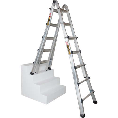 Telescoping Multi-Position Ladder, Aluminum, 300 lbs., CSA Grade 1A Distribution Jean Lapalme