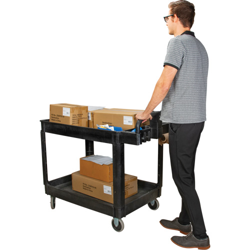 Utility Cart, 2 Tiers, 25-5/8" x 33-1/2" x 43-3/4", 550 lbs. Capacity Distribution Jean Lapalme