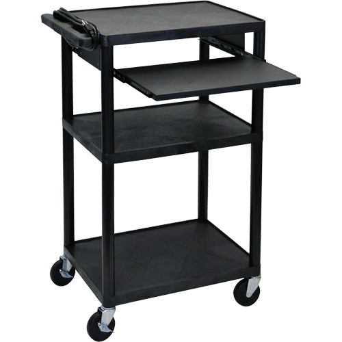 Chariot utilitaire &eacute;lectrique, 3 tiers, 24" x 42" x 18", Capacit&eacute; 300 lb Distribution Jean Lapalme