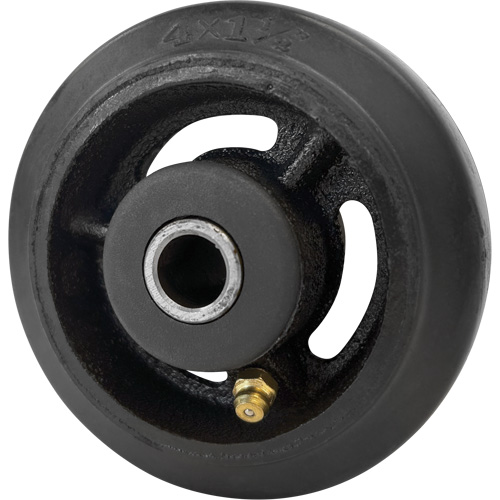 Roue en caoutchouc moul&eacute;, 4" (102 mm) dia. x 1-1/2" (38 mm) la, Capacit&eacute; de 350 lb (158 kg) Distribution Jean Lapalme