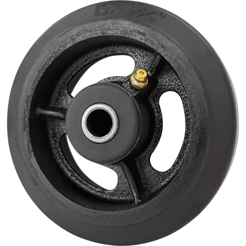 Roue en caoutchouc moul&eacute;, 5'' (127 mm) dia. x 1-1/2" (38 mm) la, Capacit&eacute; de 400 lb (181 kg) Distribution Jean Lapalme