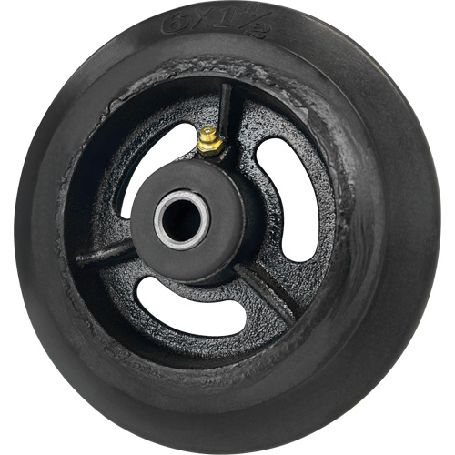 Roue en caoutchouc moul&eacute;, 6'' (152 mm) dia. x 1-1/2" (38 mm) la, Capacit&eacute; de 450 lb (204 kg) Distribution Jean Lapalme