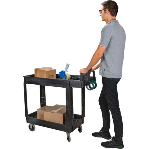 Chariot utilitaire, 2 tiers, 17-1/8" x 33-1/2" x 37-5/8", Capacit&eacute; 550 lb Distribution Jean Lapalme