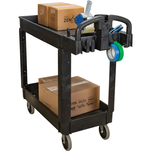 Chariot utilitaire, 2 tiers, 17-1/8" x 33-1/2" x 37-5/8", Capacit&eacute; 550 lb Distribution Jean Lapalme