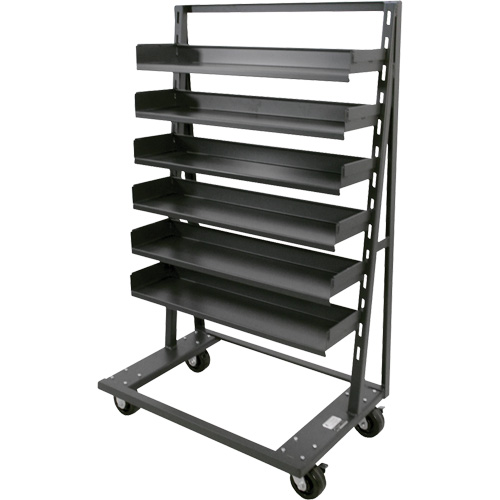 Chariot &agrave; cadre en A robuste &agrave; un c&ocirc;t&eacute; avec 6 plateaux, 38" x 25" x 63", Capacit&eacute; 2500 lb Distribution Jean Lapalme