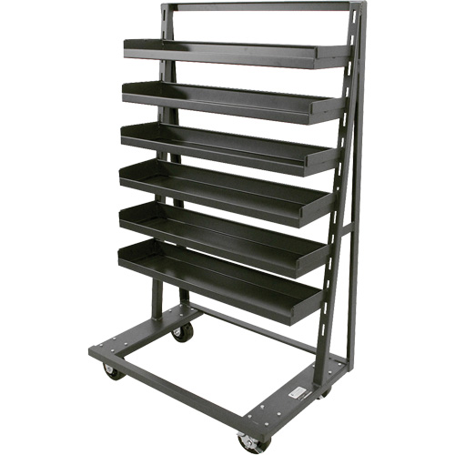 Chariot &agrave; cadre en A robuste &agrave; un c&ocirc;t&eacute; avec 6 plateaux &agrave; rebords, 38" x 25" x 63", Capacit&eacute; 2500 lb Distribution Jean Lapalme