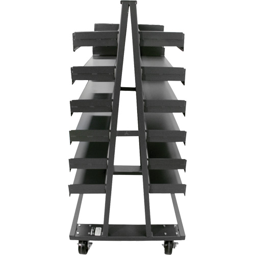 Double-Sided Heavy Duty A-Frame Cart with 12 Trays, 38" x 30" x 63", 2500 lbs. Capacity Distribution Jean Lapalme