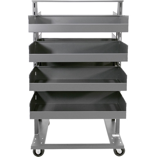 Double-Sided Heavy Duty A-Frame Cart with 8 Large Lipped Trays, 38" x 30" x 63", 2500 lbs. Capacity Distribution Jean Lapalme