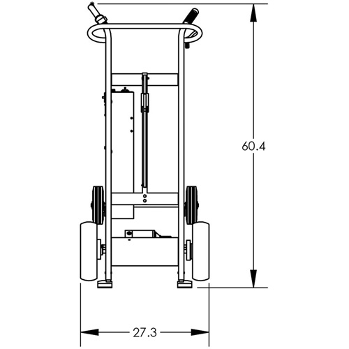 Powered Drum Hand Truck with Pneumatic Wheels Distribution Jean Lapalme