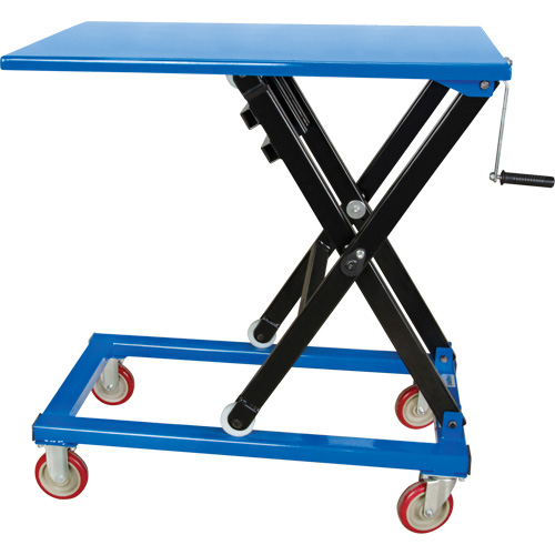 Table &eacute;l&eacute;vatrice manuelle &agrave; ciseaux, 37-3/8" lo x 23-5/8" la, Acier, Capacit&eacute; 660 lb Distribution Jean Lapalme