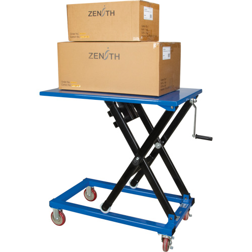 Table &eacute;l&eacute;vatrice manuelle &agrave; ciseaux, 37-3/8" lo x 23-5/8" la, Acier, Capacit&eacute; 660 lb Distribution Jean Lapalme