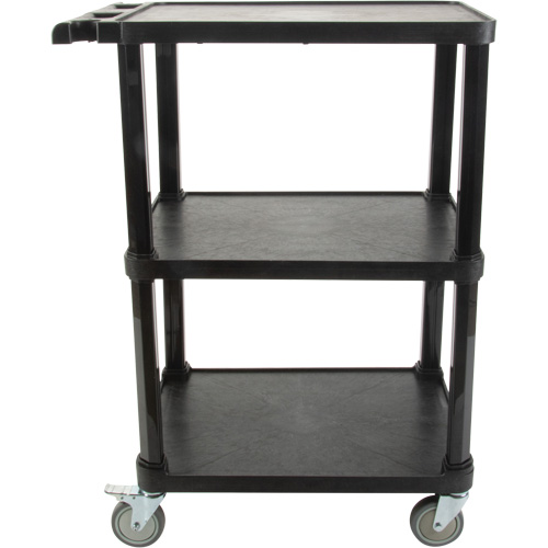Utility Cart with Flat Shelf, 3 Tiers, 18-1/8" x 37-3/8" x 27-3/4", 330 lbs. Capacity Distribution Jean Lapalme