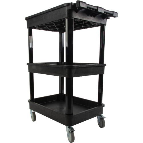 Utility Cart with Deep Lip Shelf, 3 Tiers, 19" x 39-1/2" x 28-1/4", 330 lbs. Capacity Distribution Jean Lapalme