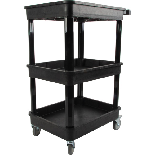 Utility Cart with Deep Lip Shelf, 3 Tiers, 19" x 39-1/2" x 28-1/4", 330 lbs. Capacity Distribution Jean Lapalme