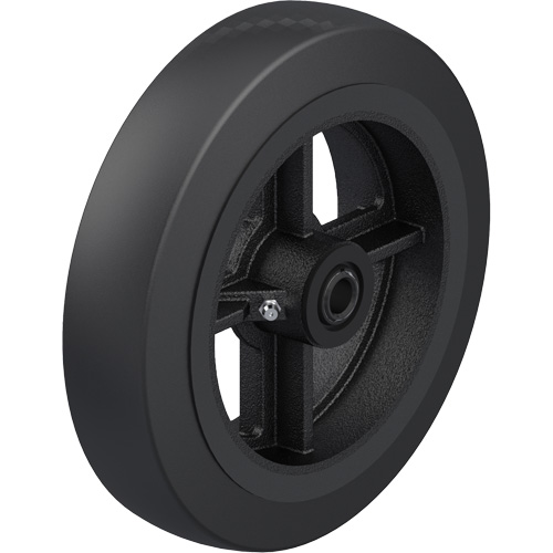 Roue en caoutchouc noir sur noyau en fonte Distribution Jean Lapalme