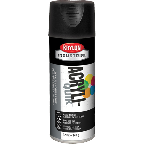 Industrial Acryli-Quik Lacquer, Black, Ultra-Flat, 12 oz., Aerosol Can Distribution Jean Lapalme