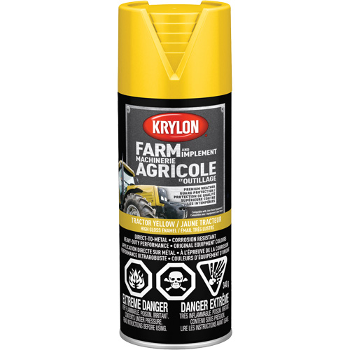 Peinture en a&eacute;rosol pour la ferme et l'&eacute;quipement, Jaune John Deere, Tr&egrave;s brillant, 12 oz, Canette a&eacute;rosol Distribution Jean Lapalme