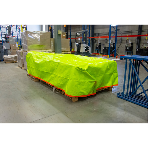 High-Visibility Heavy-Duty Woven Tarp, Polyethylene, Green/Orange, 16' x 20' x 12 mils Distribution Jean Lapalme