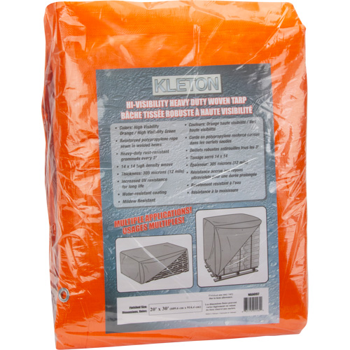 High-Visibility Heavy-Duty Woven Tarp, Polyethylene, Green/Orange, 20' x 30' x 12 mils Distribution Jean Lapalme