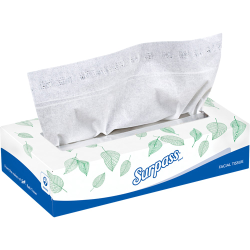 Mouchoirs Surpass, 2 pli, 8,3" lo x 7,8" la, 100 feuilles/boîte Distribution Jean Lapalme