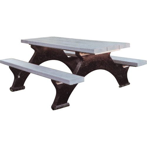 Recycled Plastic Picnic Tables, 8' L x 62-1/4" W, Grey Distribution Jean Lapalme