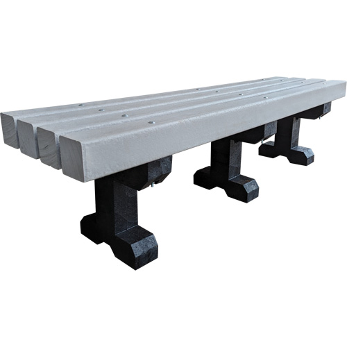 Banc de parc, Plastique recycl&eacute;, 72" lo x 17" la x 17" h, Gris Distribution Jean Lapalme