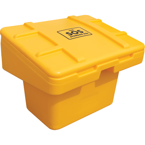 Contenants pour sel & sable SOS, Avec Moraillon, 30" x 24" x 24", 5,5 pi³, Jaune Distribution Jean Lapalme