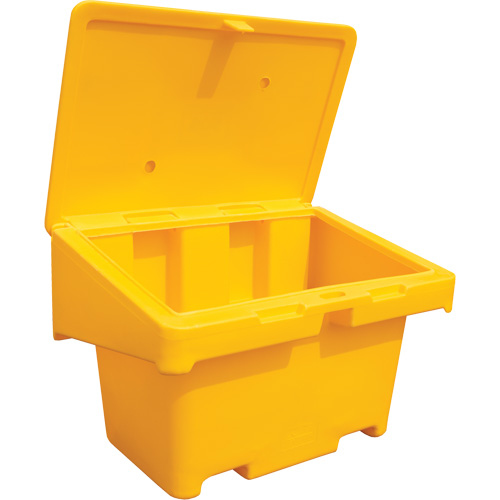 Contenants pour sel & sable SOS, Avec Moraillon, 42" x 29" x 30", 11 pi³, Jaune Distribution Jean Lapalme