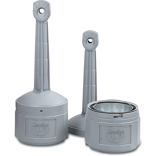 Smokers Cease-Fire&reg; Cigarette Butt Receptacle, Free-Standing, Plastic, 4 US gal. Capacity, 38-1/2" Height Distribution Jean Lapalme