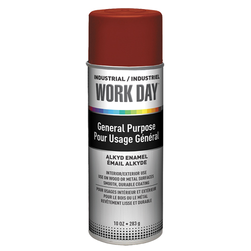 Industrial Work Day Paint, Red, Very Flat, 10 oz., Aerosol Can Distribution Jean Lapalme