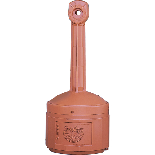 Smokers Cease-Fire&reg; Cigarette Butt Receptacle, Free-Standing, Plastic, 4 US gal. Capacity, 38-1/2" Height Distribution Jean Lapalme