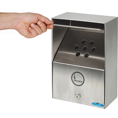 Smoking Receptacles, Wall-Mount, Stainless Steel, 3.3 Litres Capacity, 13-1/2" Height Distribution Jean Lapalme