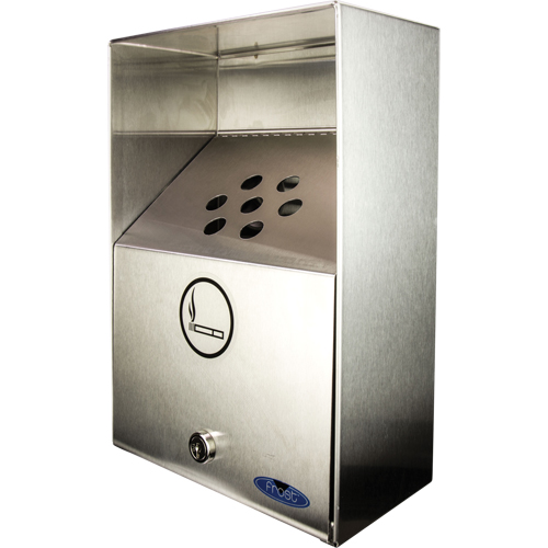 Cendriers, Montage mural, Acier inoxydable, Capacit&eacute; 3,3 litres, Hauteur 13-1/2" Distribution Jean Lapalme