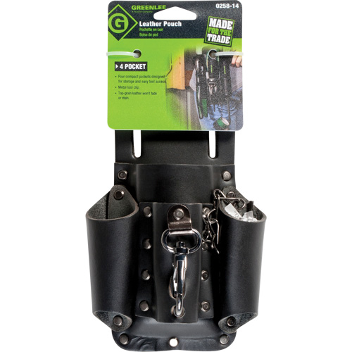 Poche pour ceinture porte-outils, Porte-outil multiple, Cuir, 4 Poches Distribution Jean Lapalme