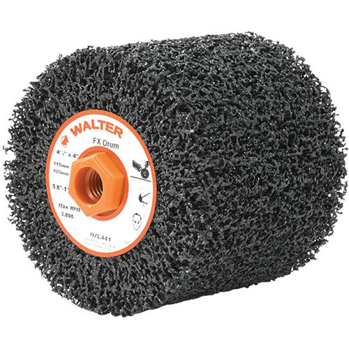 FX Reversible Drum, 4-1/2" Dia., 4" W, 5/8"-11 Arbor, Coarse Grit Distribution Jean Lapalme