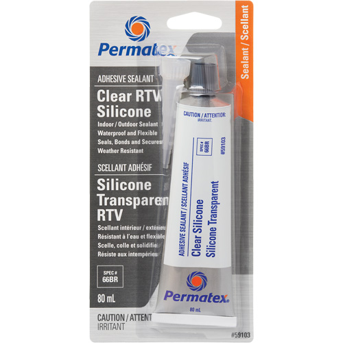 RTV Adhesive Sealant, 80 ml, Tube, Clear Distribution Jean Lapalme