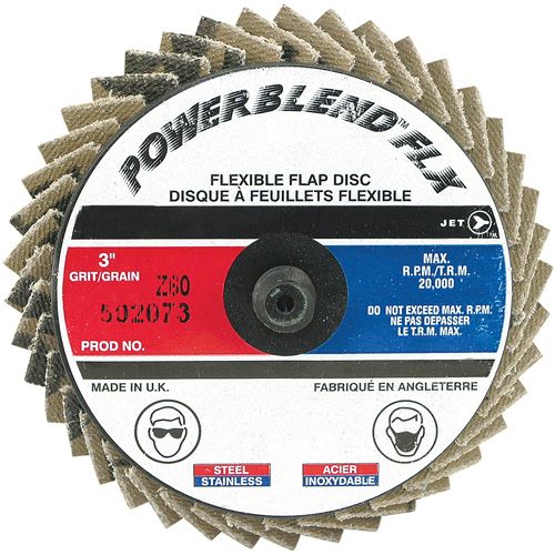 Powerblend FLX Roll-On Flap Disc, 3" x 60 Grit, Zirconia Alumina Distribution Jean Lapalme