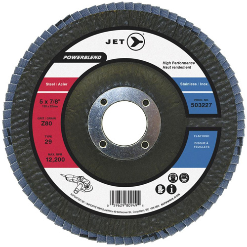 PowerBlend Flap Disc, 7" x 7/8", Type 29, Z40 Grit, Zirconia Alumina Distribution Jean Lapalme