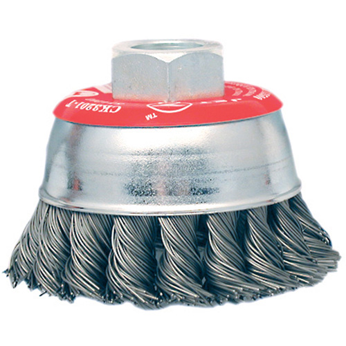 High-Performance Knot Twisted Cup Brush, 3" Dia. x 10mm x 1.25" Arbor Distribution Jean Lapalme