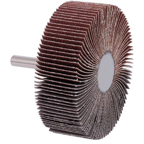 Roue &agrave; lamelles mont&eacute;e sur tige, Grain 60, 3" x 1" x 1/4" Distribution Jean Lapalme
