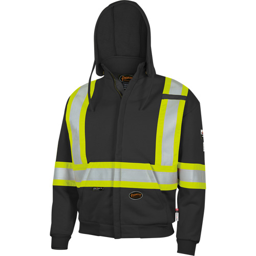 337SF Flame-Resistant Zip Style Hoodie, Men's, Small, Black, 22 cal/cm² Distribution Jean Lapalme