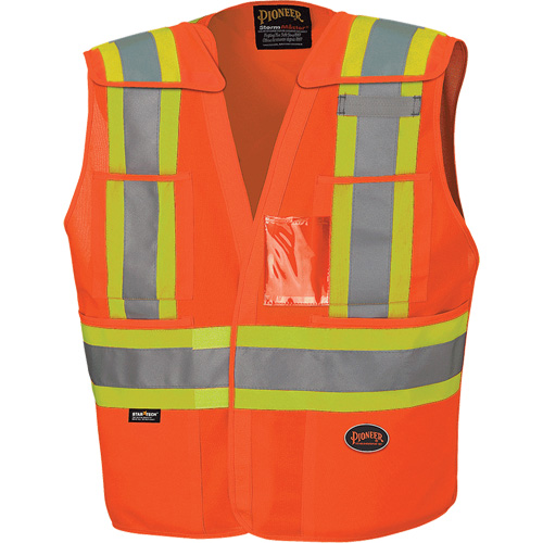 6930 Drop Shoulder Tear-Away Safety Vest, High Visibility Orange, Large/X-Large, Polyester Distribution Jean Lapalme