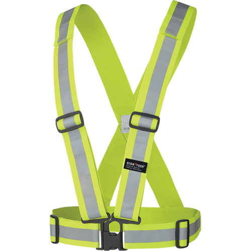 5592 Harnais de s&eacute;curit&eacute; &eacute;lastique, Jaune lime haute visibilit&eacute;, Couleur r&eacute;fl&eacute;chissante Argent, Taille unique Distribution Jean Lapalme