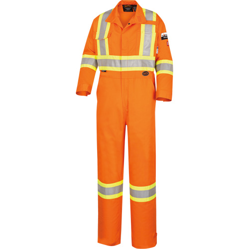 5555 High Visibility FR Rated & Arc Rated Safety Coveralls, Size 36, High Visibility Orange, 11 cal/cm² Distribution Jean Lapalme