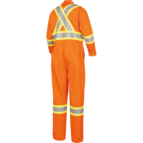 5555 High Visibility FR Rated & Arc Rated Safety Coveralls, Size 36, High Visibility Orange, 11 cal/cm² Distribution Jean Lapalme