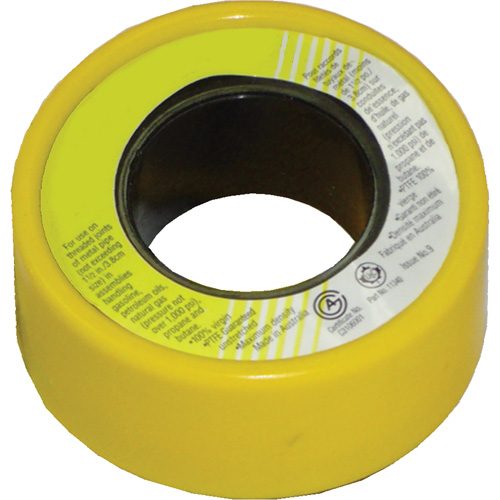 Ruban scellant pour filets au pas du gaz avec PTFE, 236" lo x 1/2" la, Jaune Distribution Jean Lapalme