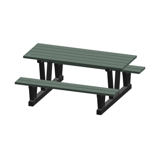 Tables de pique-nique d'ext&eacute;rieur en plastique recycl&eacute;, 72" lo x 60-5/16" la, Gris Distribution Jean Lapalme
