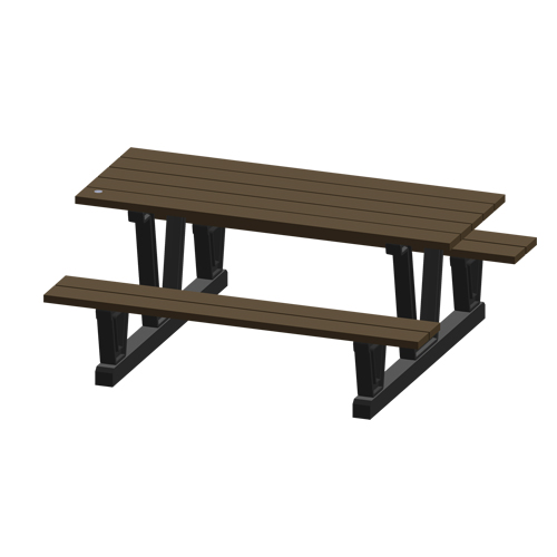 Tables de pique-nique d'ext&eacute;rieur en plastique recycl&eacute;, 72" lo x 60-5/16" la, Noyer Distribution Jean Lapalme