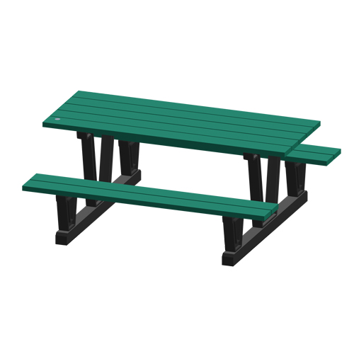 Recycled Plastic Outdoor Picnic Tables, 72" L x 60-5/16" W, Green Distribution Jean Lapalme
